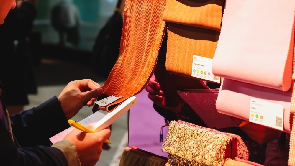 The scene at the 41st edition of the Milano Unica textile trade show in Milan.